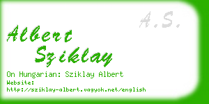 albert sziklay business card